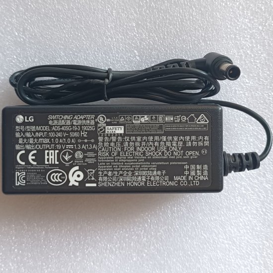 19V 1.3A LG Power Supply 22M47HQ 24M47HQ-P 24M47HQP LCAP51 AC Adapter