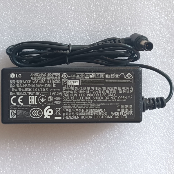 19V 1.3A LG Power Supply 24M47VQ 24M47VQ-P 24MP58 24MP58D 19025GPI-1 AC Adapter - Click Image to Close