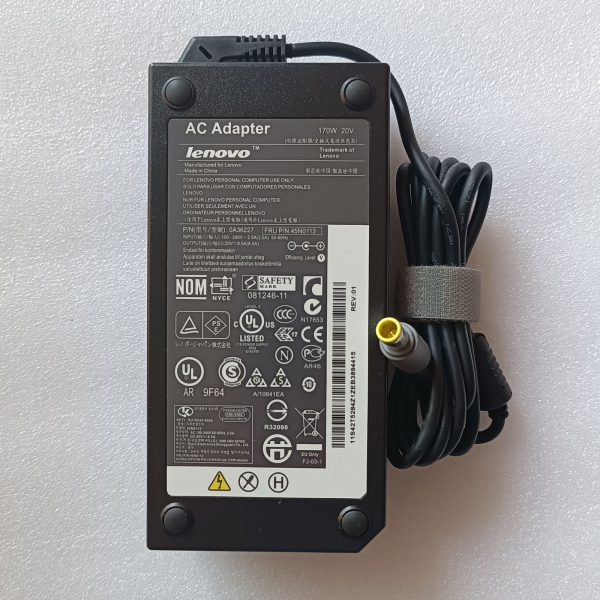 20V 8.5A 170W Lenovo AC Adapter 0A36227 45N0113 Tip 7.9mm x 5.5mm Center Pin - Click Image to Close