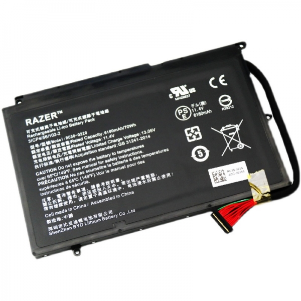 Razer RC30-0220 Battery 3ICP4/56/102-2 11.4V 6160mAh 70Wh Fit Blade Pro GTX 1060 - Click Image to Close